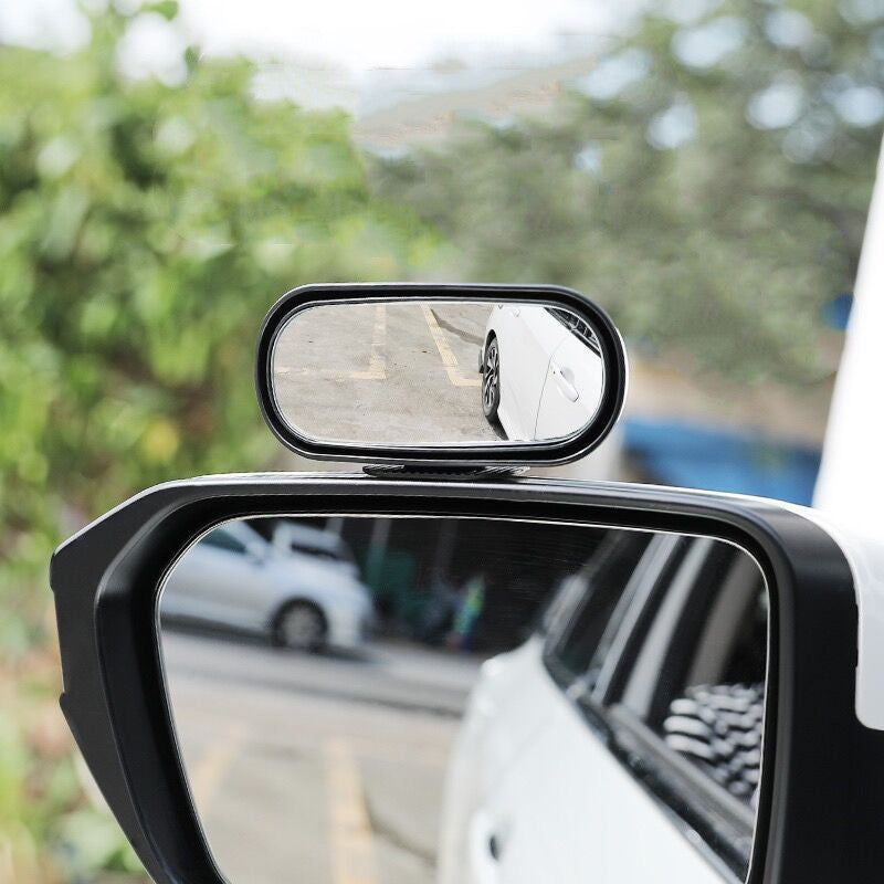 Car Rearview Mirror Front And Back Wheels Reversing Auxiliary Blind Area 360 Degree Wide Angle Reflective Large View Rearview Mirror