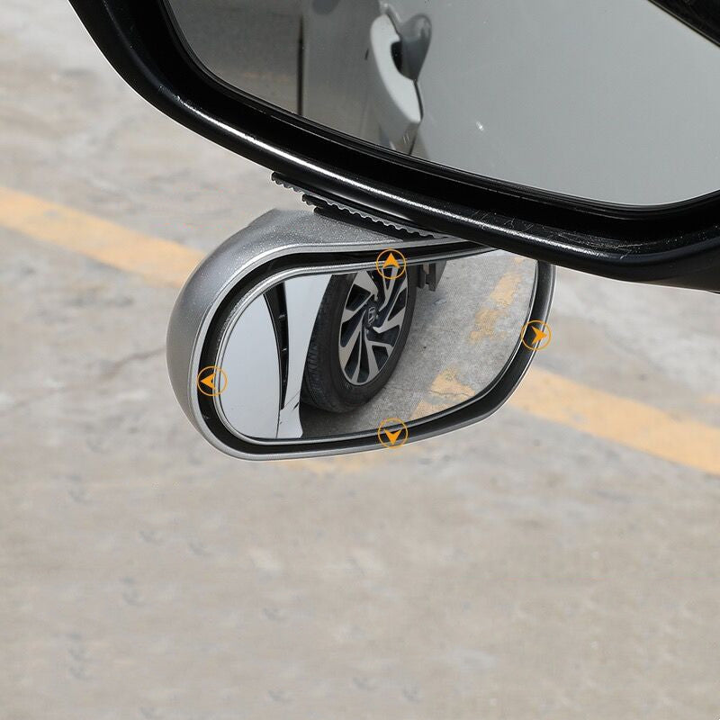 Car Rearview Mirror Front And Back Wheels Reversing Auxiliary Blind Area 360 Degree Wide Angle Reflective Large View Rearview Mirror